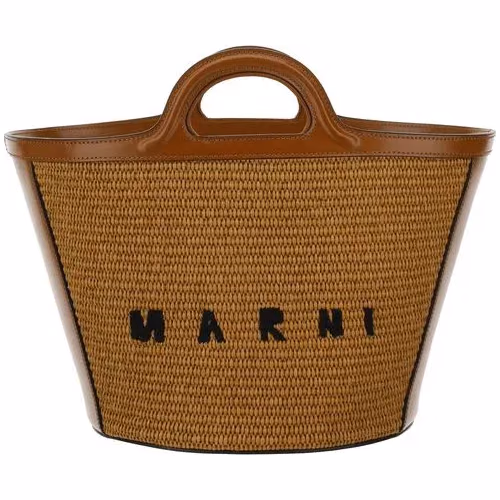 Marni Brown Cotton Shoulder Bag