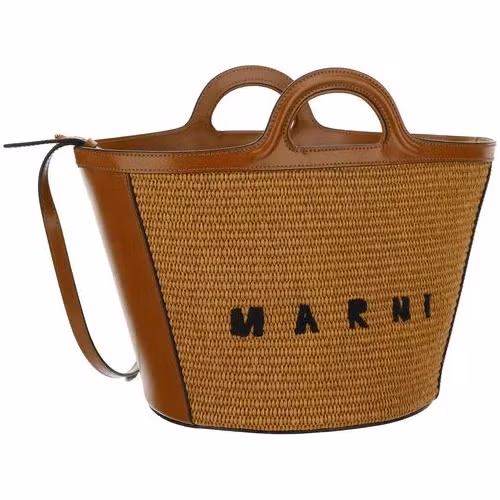 Marni Brown Cotton Shoulder Bag