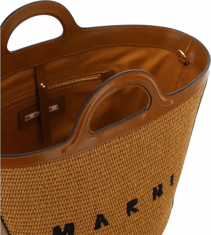 Marni Brown Cotton Shoulder Bag