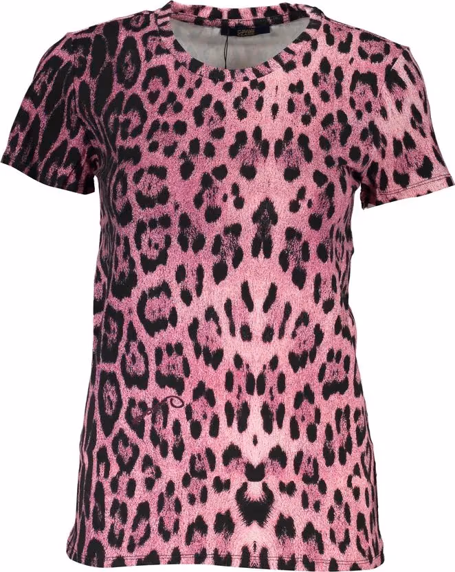 Cavalli Class Pink Cotton Women T-Shirt