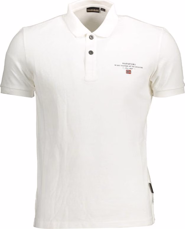 Napapijri White Cotton Men Polo Shirt