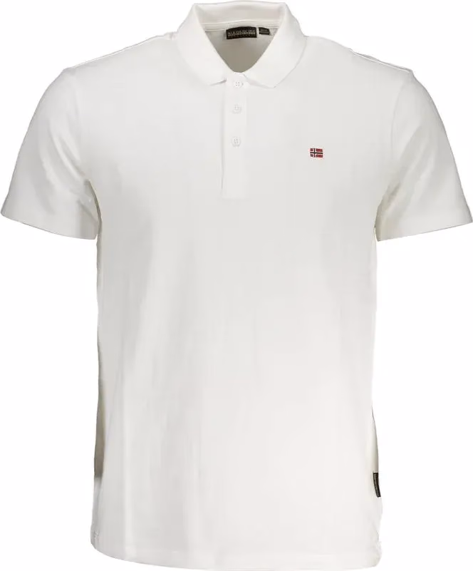 Napapijri Bianco Cotton Men Polo Shirt