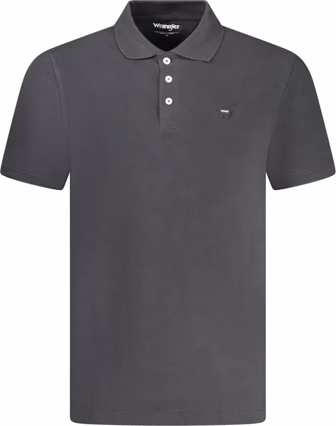 Wrangler Black Cotton Men Polo Shirt