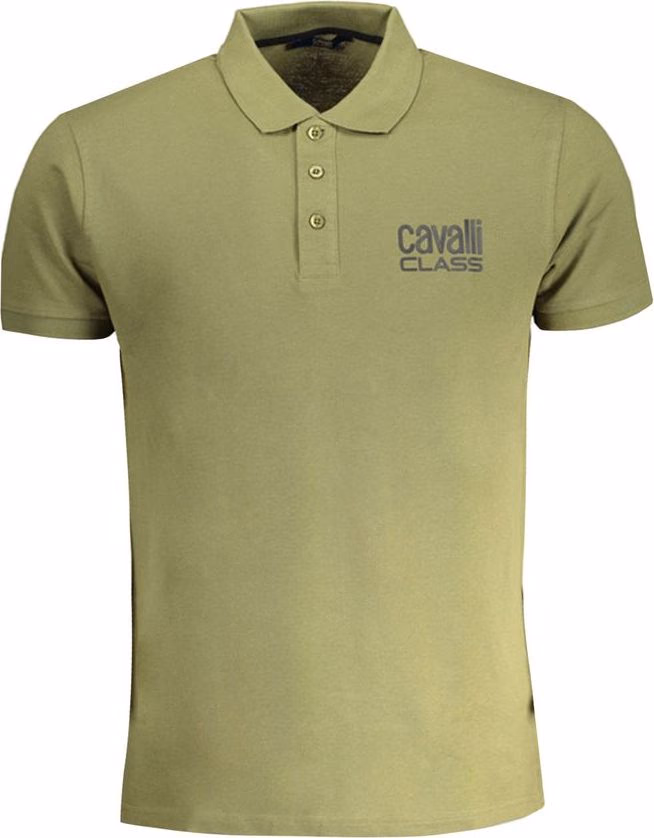 Cavalli Class Verde Cotton Men Polo Shirt