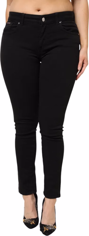 Dolce & Gabbana Black Cotton Mid Waist Denim Jeans