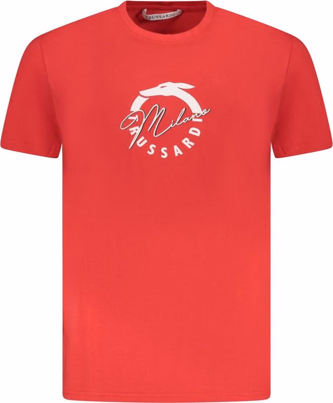 Trussardi Rosso Cotton Men T-Shirt