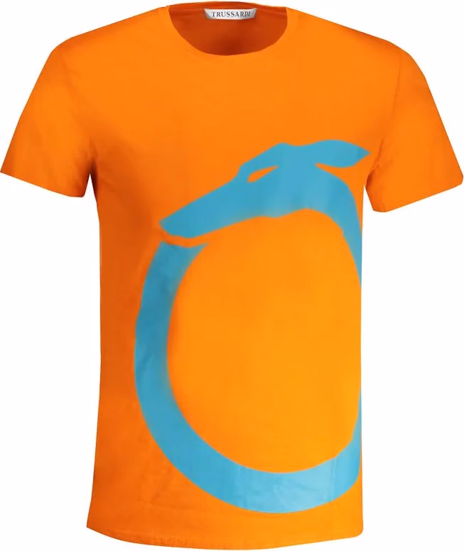 Trussardi Arancione Cotton Men T-Shirt