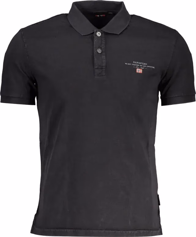Napapijri Black Cotton Men Polo Shirt