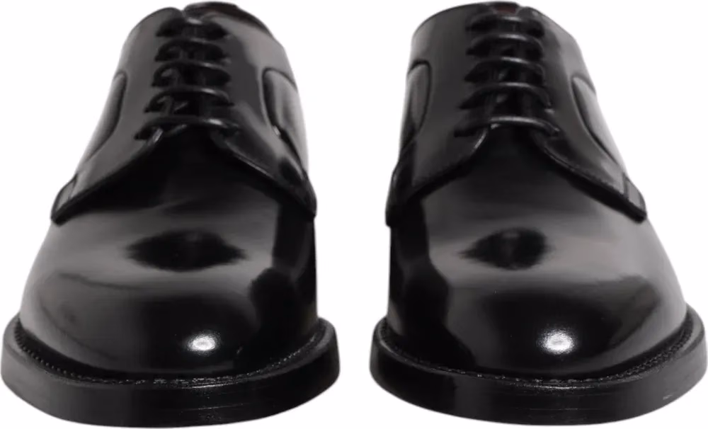 Dolce & Gabbana Black Leather Lace Up Derby Dress Formal Shoes