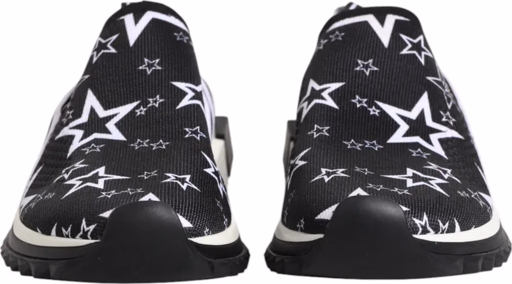 Dolce & Gabbana Black White Sorrento Low Top Sneakers Shoes