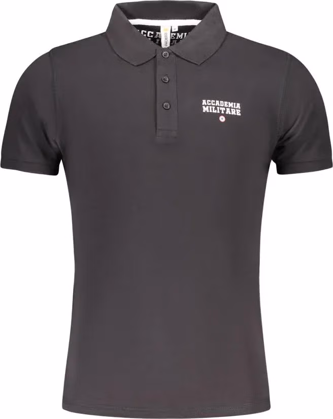 Accademia Militare Black Cotton Men Polo