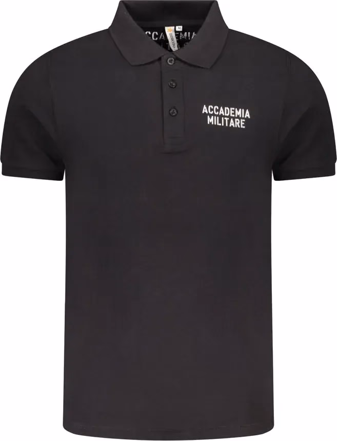 Accademia Militare Black Cotton Men's Polo Shirt
