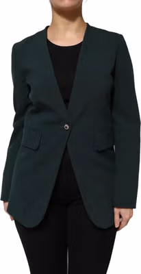 Green Single Breasted One Button Coat Jacket