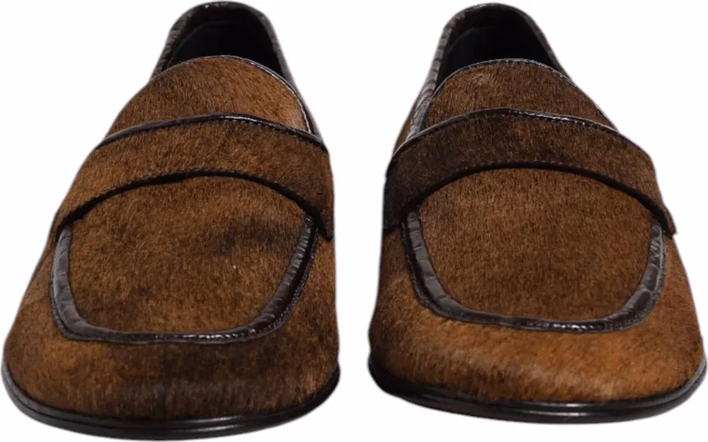 Dolce & Gabbana Brown Loafers Leather Slip On Men Dress Shoes