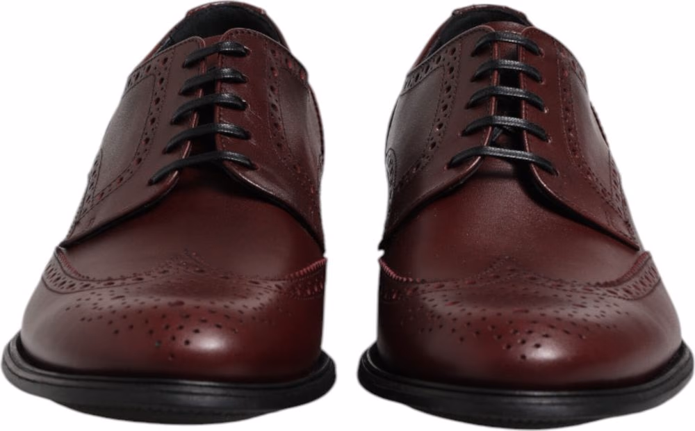 Dolce & Gabbana Brown Leather Lace Up Derby Dress Shoes