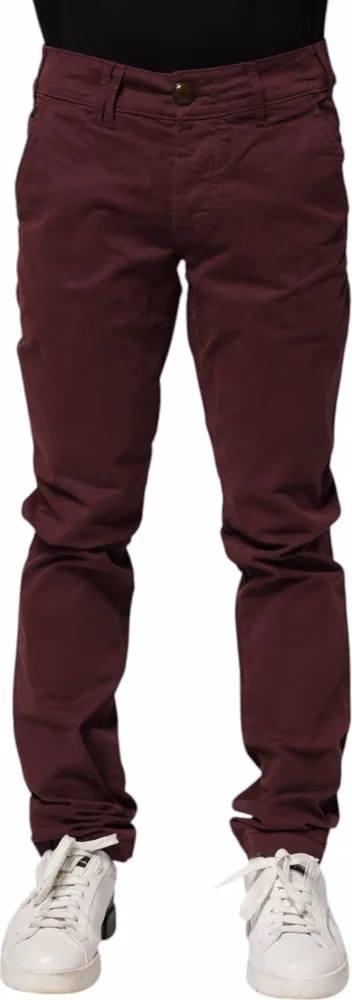 CYCLE Maroon Cotton Stretch Skinny Fit Men Denim Jeans