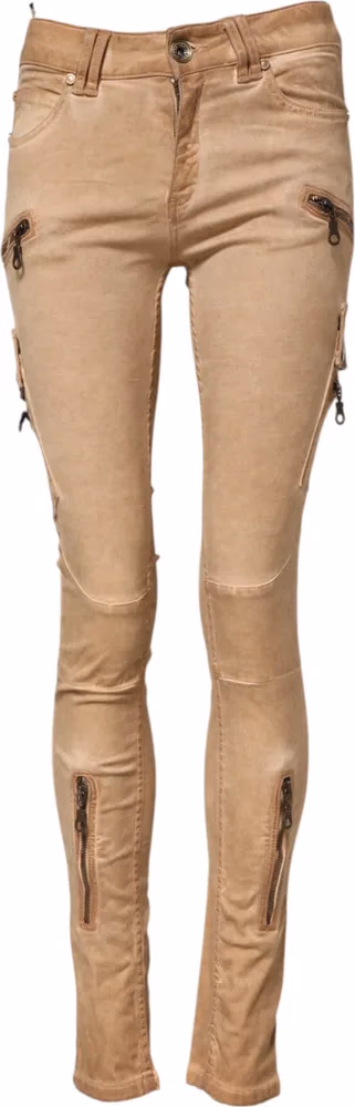 PLEIN SUD Brown Cotton Mid Waist Skinny Denim Jeans