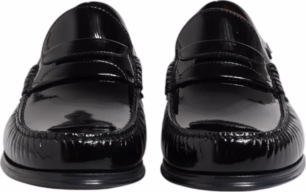 Dolce & Gabbana Black Leather Slip On Loafers Dress Shoes