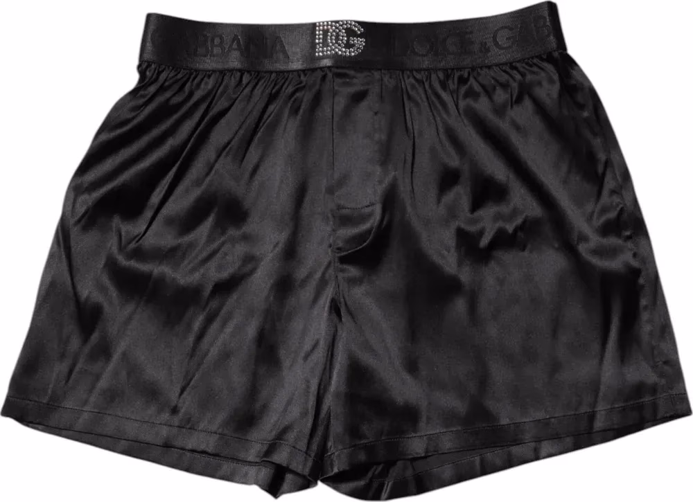 Dolce & Gabbana Black Logo Waist Regular Boxer Shorts Underwear