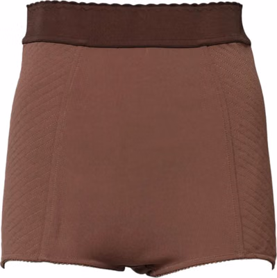Brown Viscose High Waisted Hot Pants Shorts
