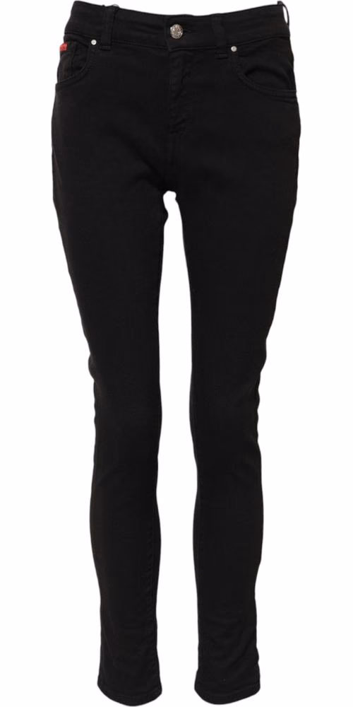Dolce & Gabbana Black Cotton Logo Skinny Mid Waist Denim Jeans