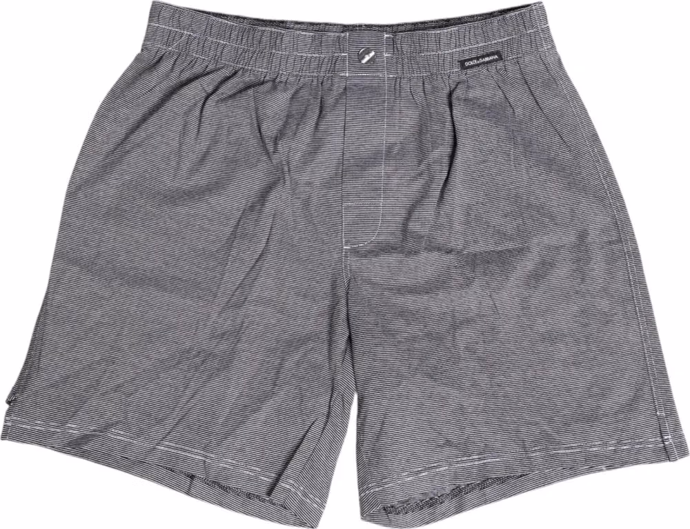 Dolce & Gabbana Gray Striped Cotton Regular Boxer Underwear