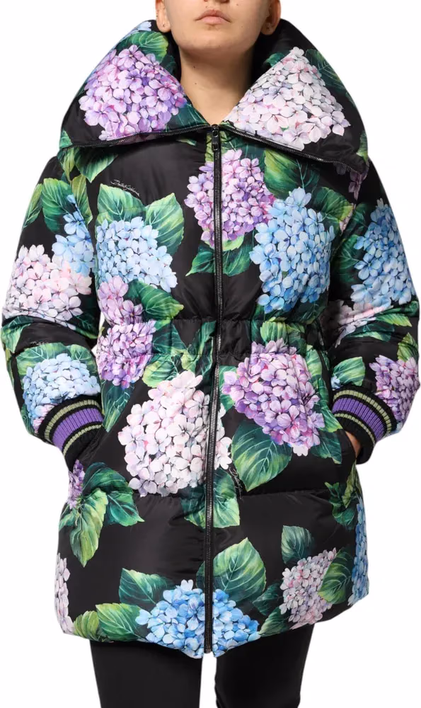 Dolce & Gabbana Multicolor Floral Print Puffer Quilted Jacket