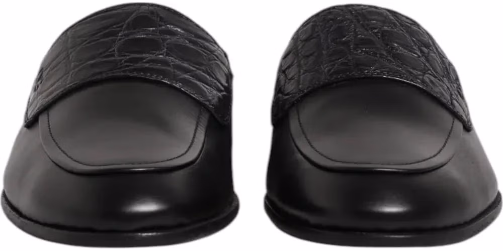 Dolce & Gabbana Black Calfskin Leather Slip On Loafers Shoes