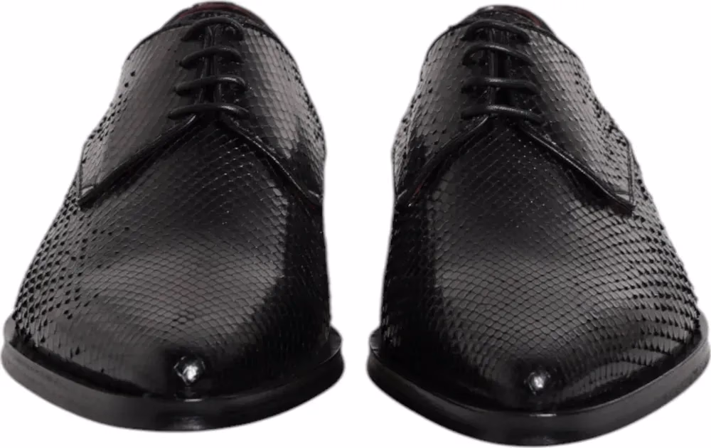 Dolce & Gabbana Black Leather Lace Up Dress Men Derby Shoes