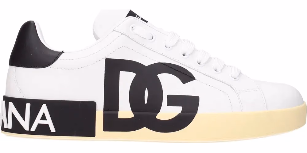 Dolce & Gabbana White Leather Low Top Sneakers