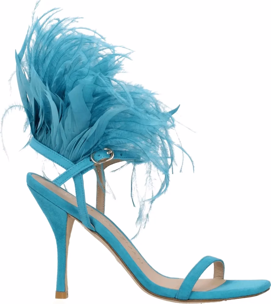 Stuart Weitzman Green Leather Stiletto Heel Sandals