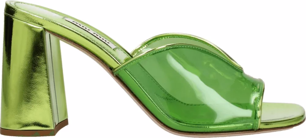 Miu Miu Green Plexiglass Platform Sandals