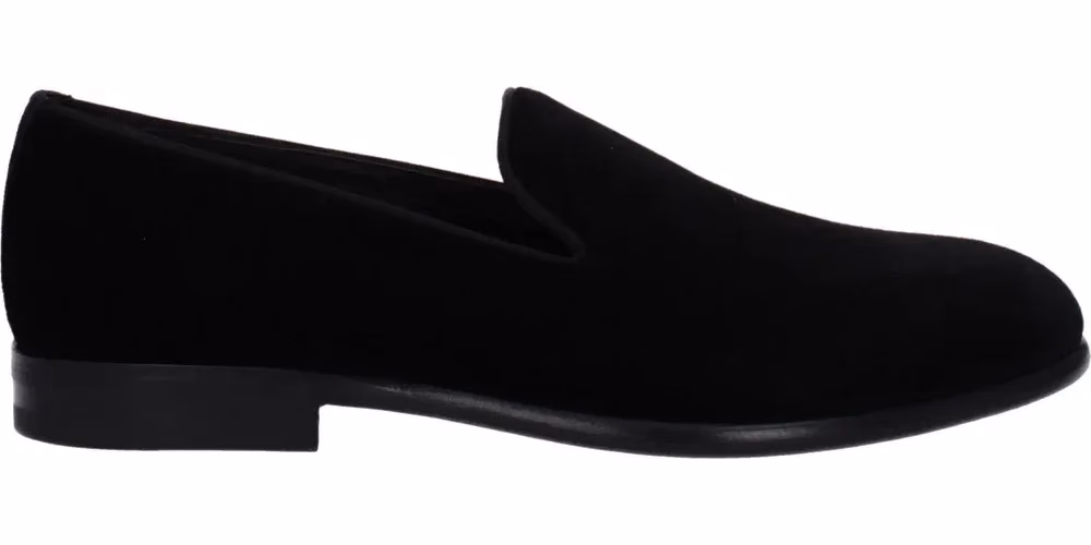 Dolce & Gabbana Black Velvet Slip-On Loafers