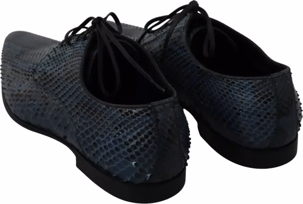Dolce & Gabbana Blue Python Leather Snakeskin Shoes