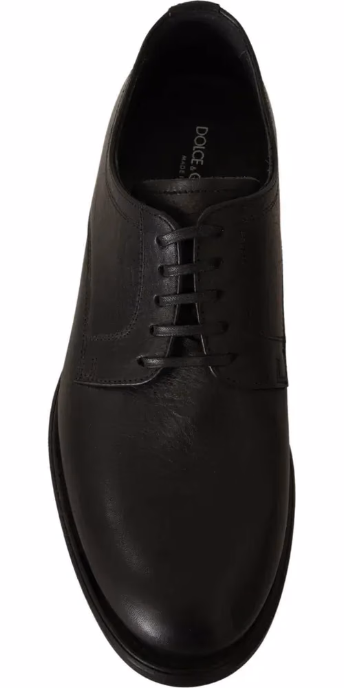 Dolce & Gabbana Black Lace Up Leather Men Formal Derby Shoes