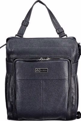 Blue Polyurethane Women Backpack