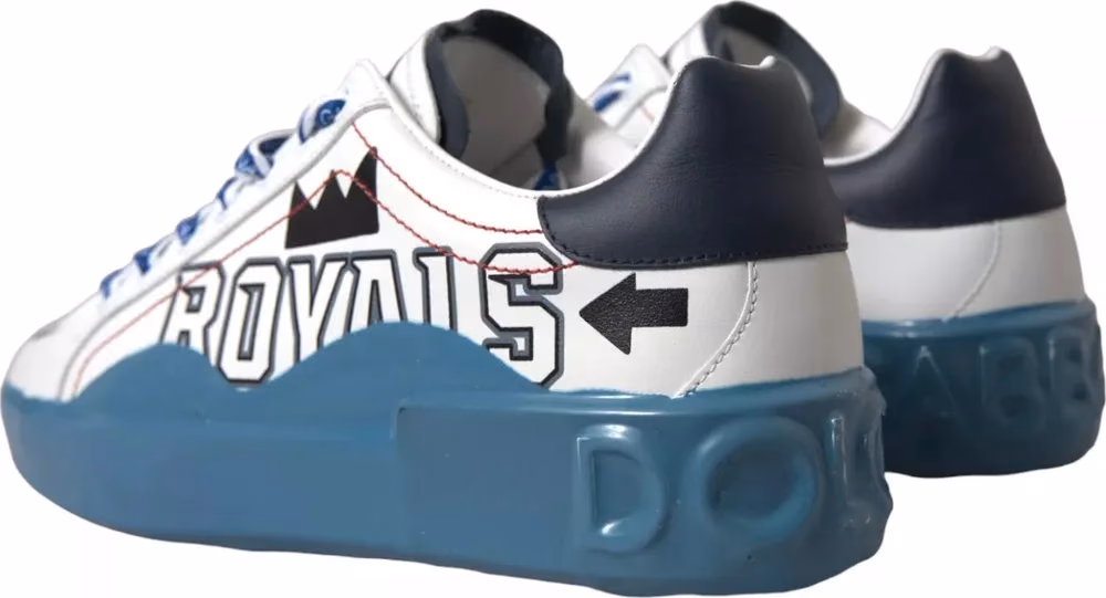 Dolce & Gabbana Blue White Printed Portofino Melt Sneakers