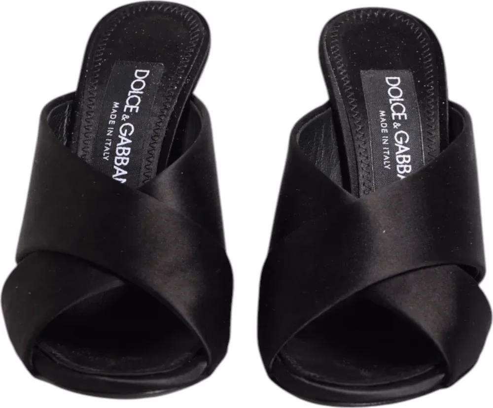 Dolce & Gabbana Black Keira Baroque High Heel Sandals Shoes
