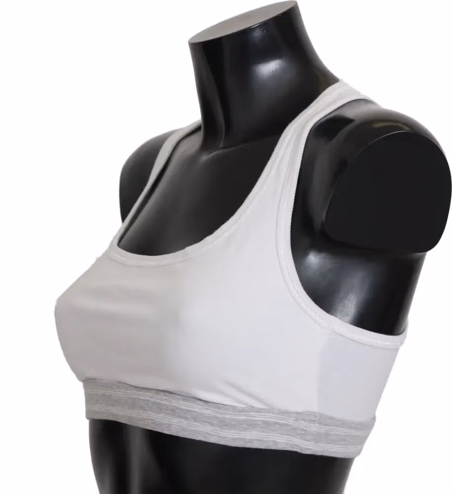 Dolce & Gabbana White Cotton Sport Stretch Bra Underwear