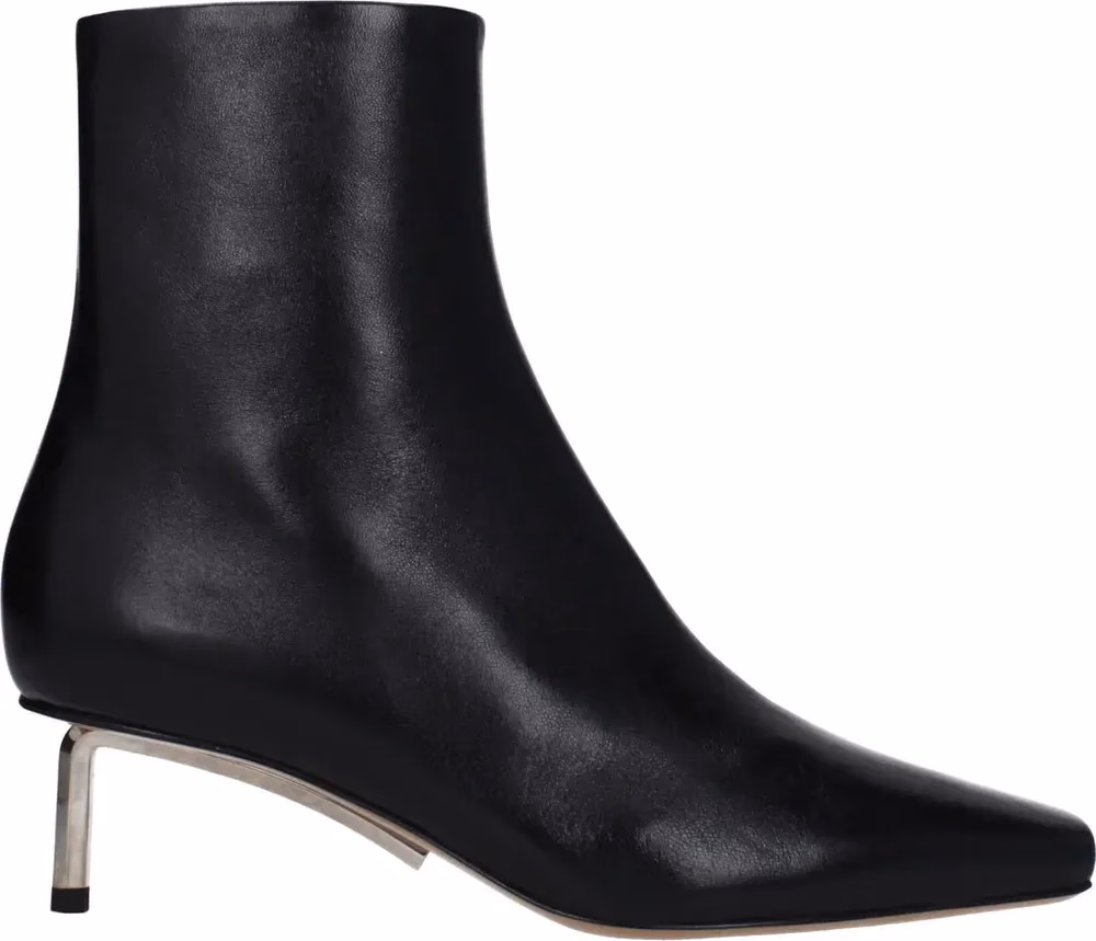 Off-White Black Leather Ankle Boots