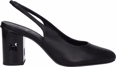 Black Leather High Heel Pumps