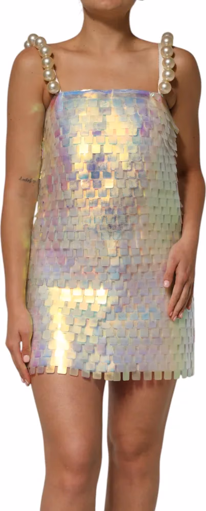 Dolce & Gabbana Multicolor Sequin Holographic Mini  Dress