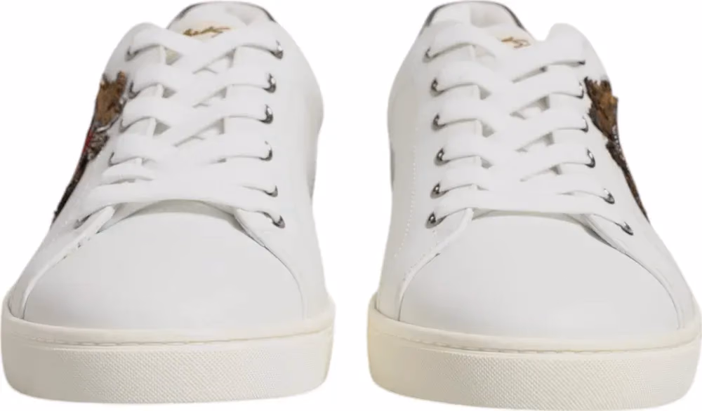 Dolce & Gabbana White Sacred Heart Men Low Top Sneakers Shoes