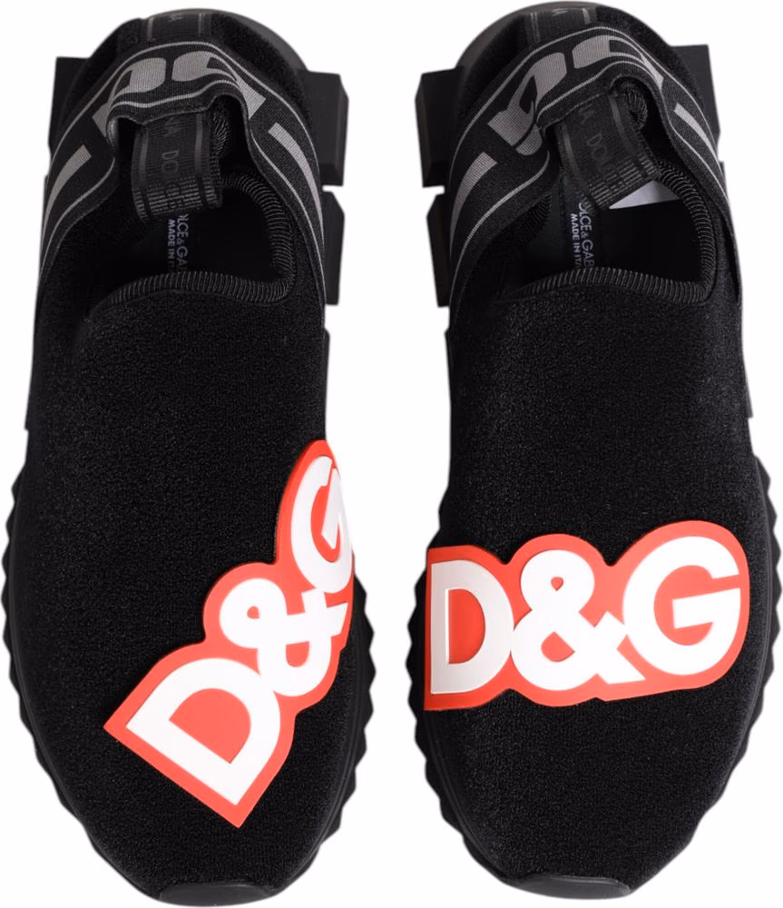 Dolce & Gabbana Black Grey Slip On Sorrento Sneakers Shoes