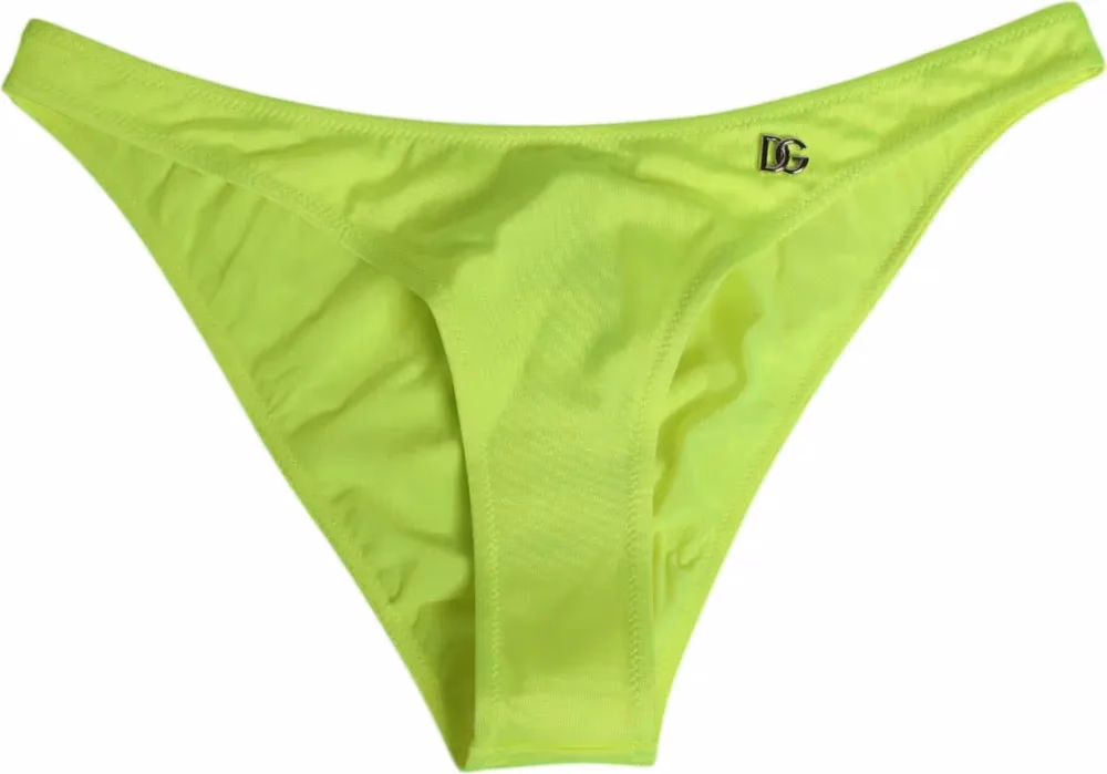 Dolce & Gabbana Neon Green DG Logo Swim Briefs Women Underwear