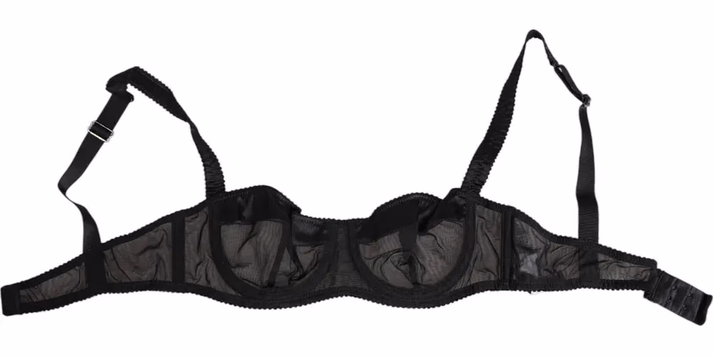 Dolce & Gabbana Black Sheer Mesh Underwire Bra  Underwear