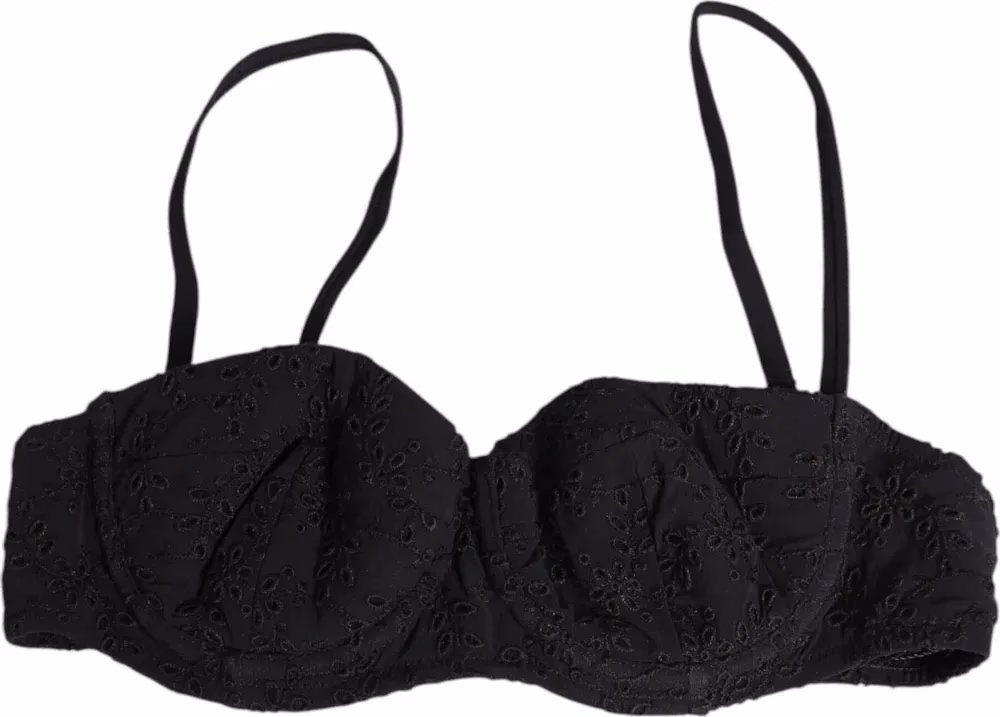 Dolce & Gabbana Black Polyester Embroidered Underwire Bra Underwear