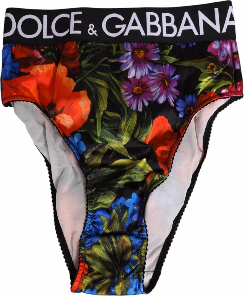 Dolce & Gabbana Multicolor Floral Print High Waist Panty Underwear
