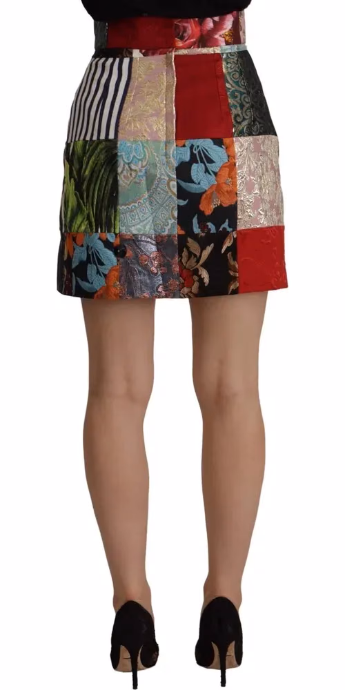 Dolce & Gabbana Multicolor Patchwork A-line Polyester Skirt