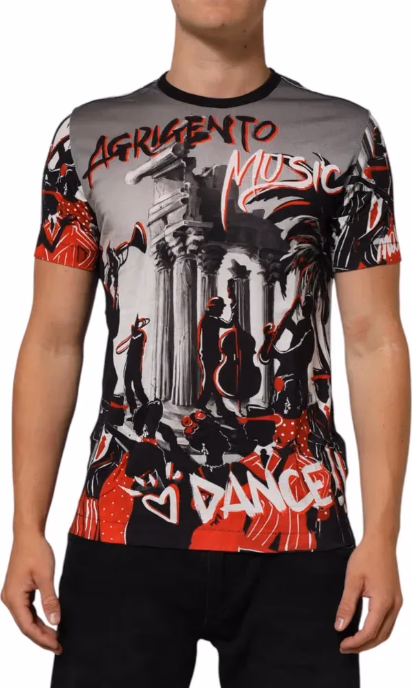 Dolce & Gabbana Multicolor Agrigento Dance Jazz Music Print T-shirt